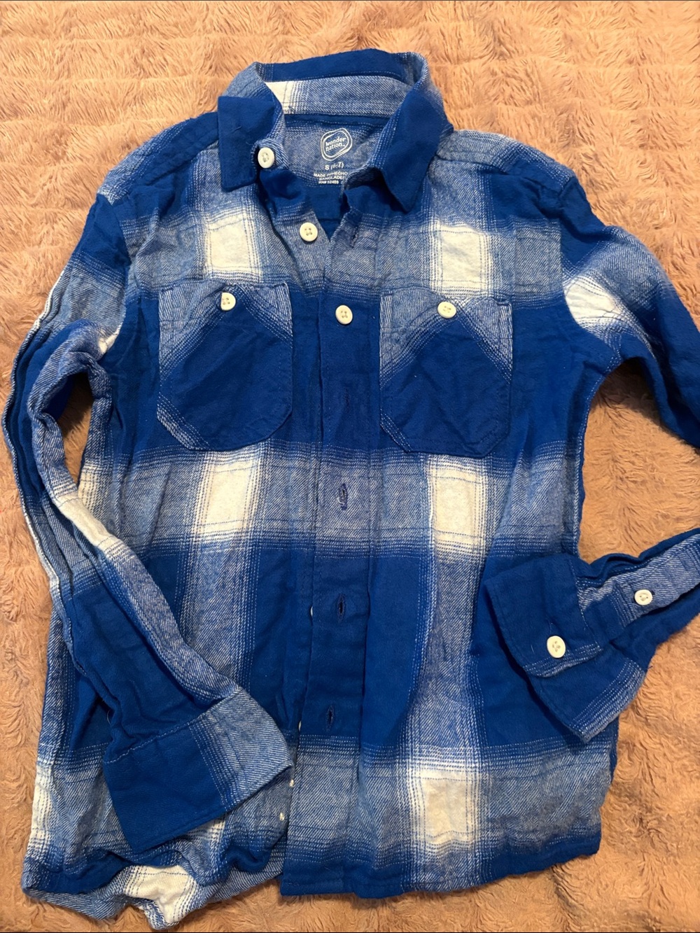 wonder nation Blue Plaid Button-Down Shirt